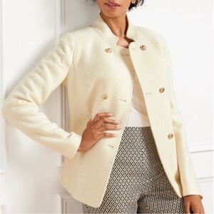 Talbots Double Breasted Boucle Boiled Wool Jacket NEW